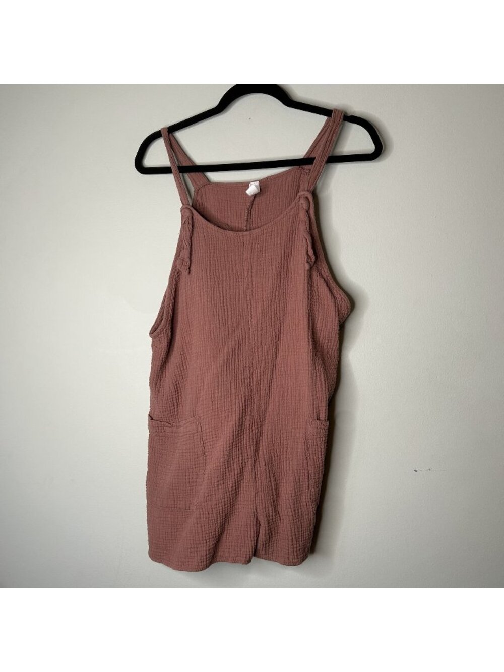 Mahina Hawaii Pink Brown 100% Cotton Overall Rompers Women's Large L